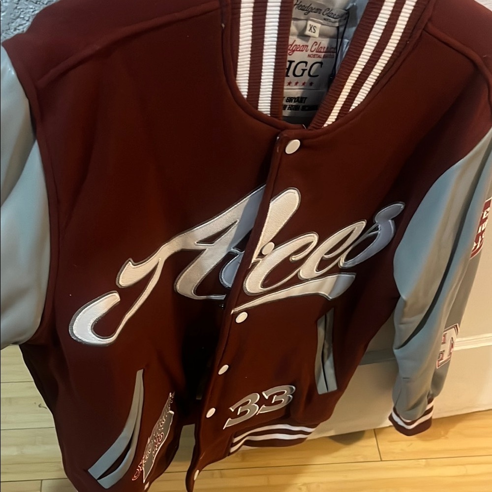 Aces Maroon and Gray Varsity Jacket
